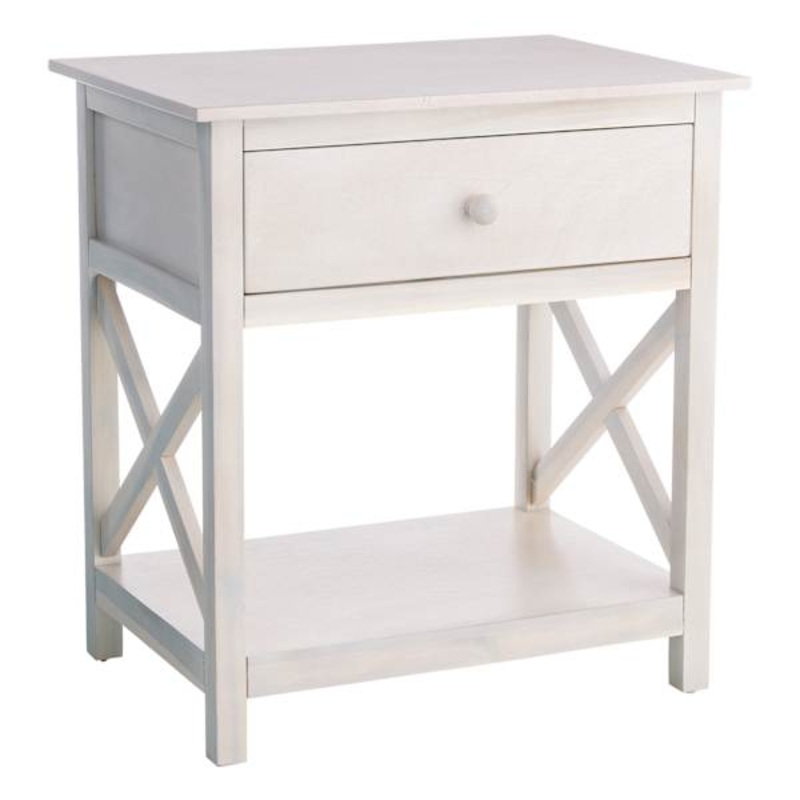 Xavier 1-Drawer Table, White