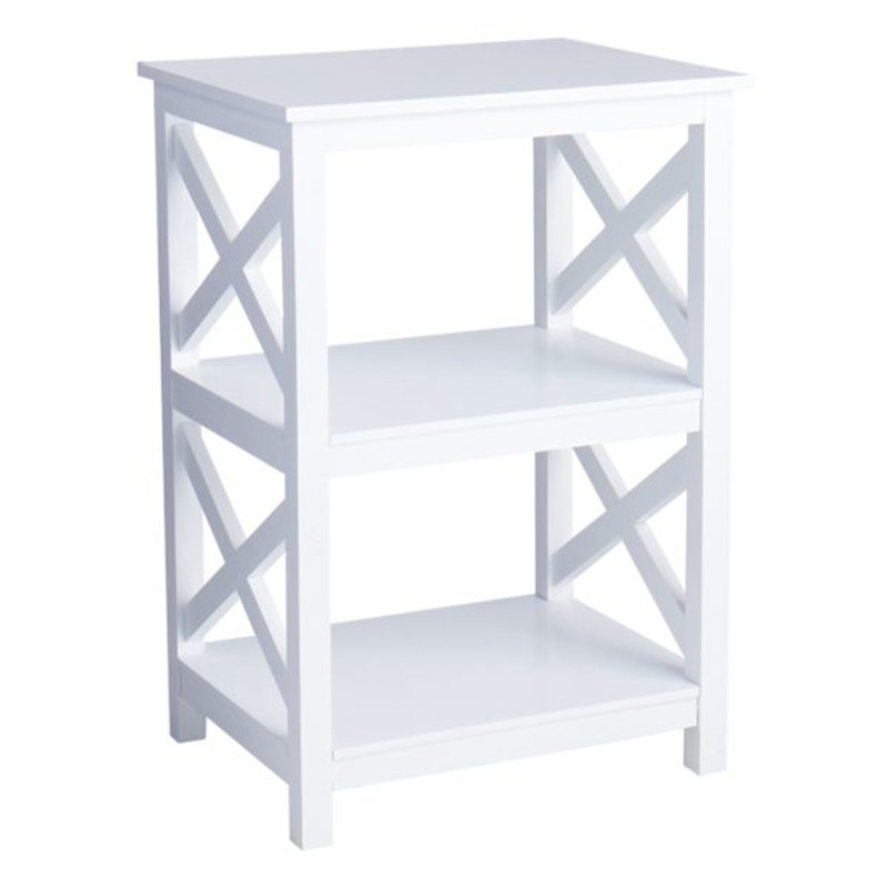 Xavier 2-Tier White Accent Table, 26″