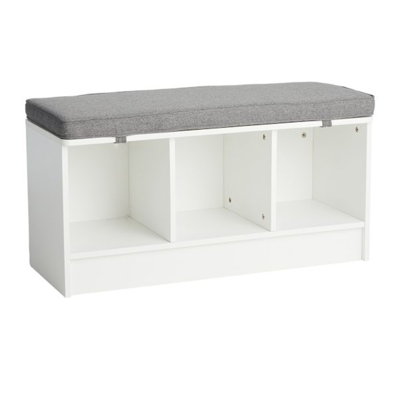 Sara Cube Storage Bench, White