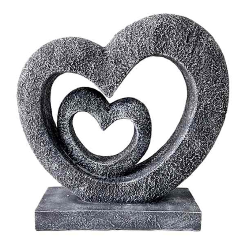 Stone Hearts Outdoor Garden Statue, 13″