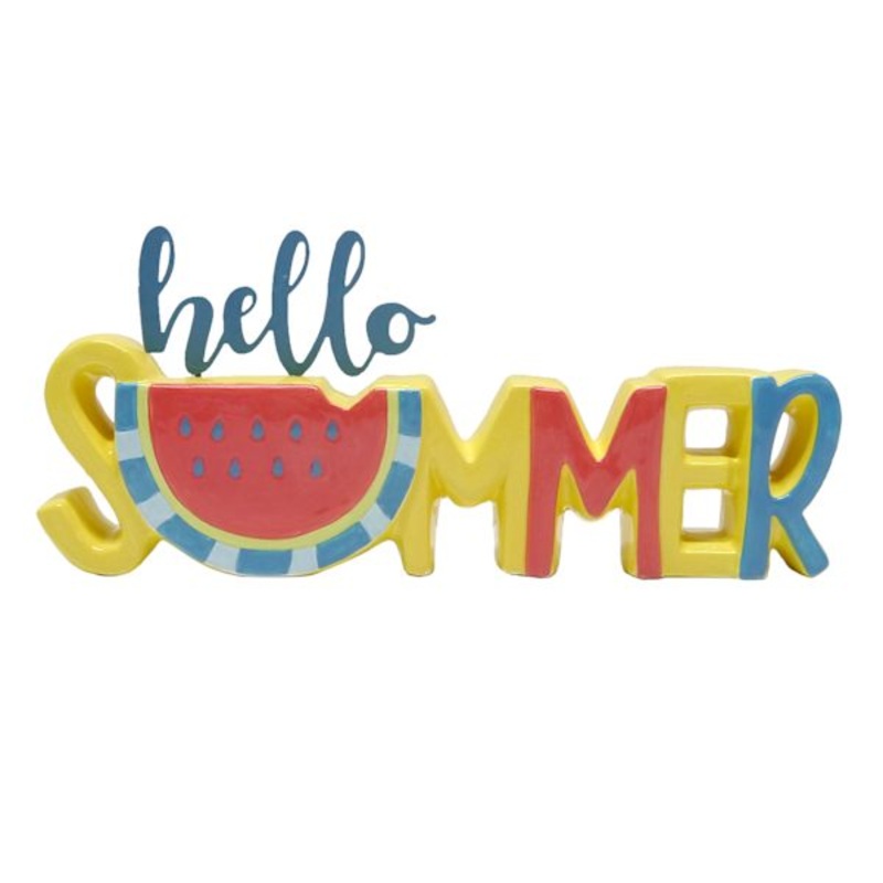 Sunny Club Hello Summer Outdoor Garden Decor, 5.5″