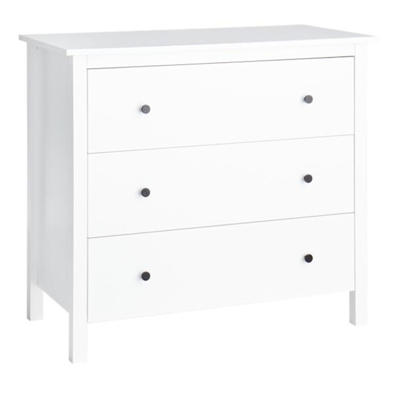 Taylor 3-Drawer Faux Wood Dresser, White