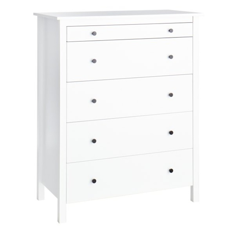 Taylor 5-Drawer Faux Wood Dresser, White