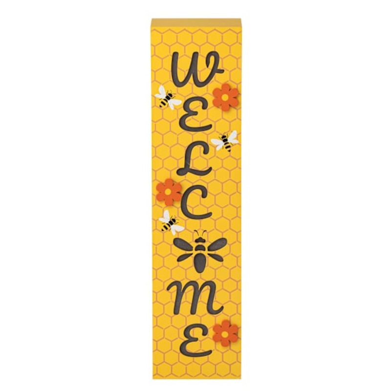 Welcome Cutout Lighted Outdoor Garden Sign, 30″