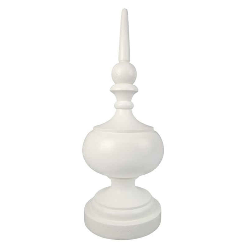 White Finial Outdoor Garden Statue, 29″
