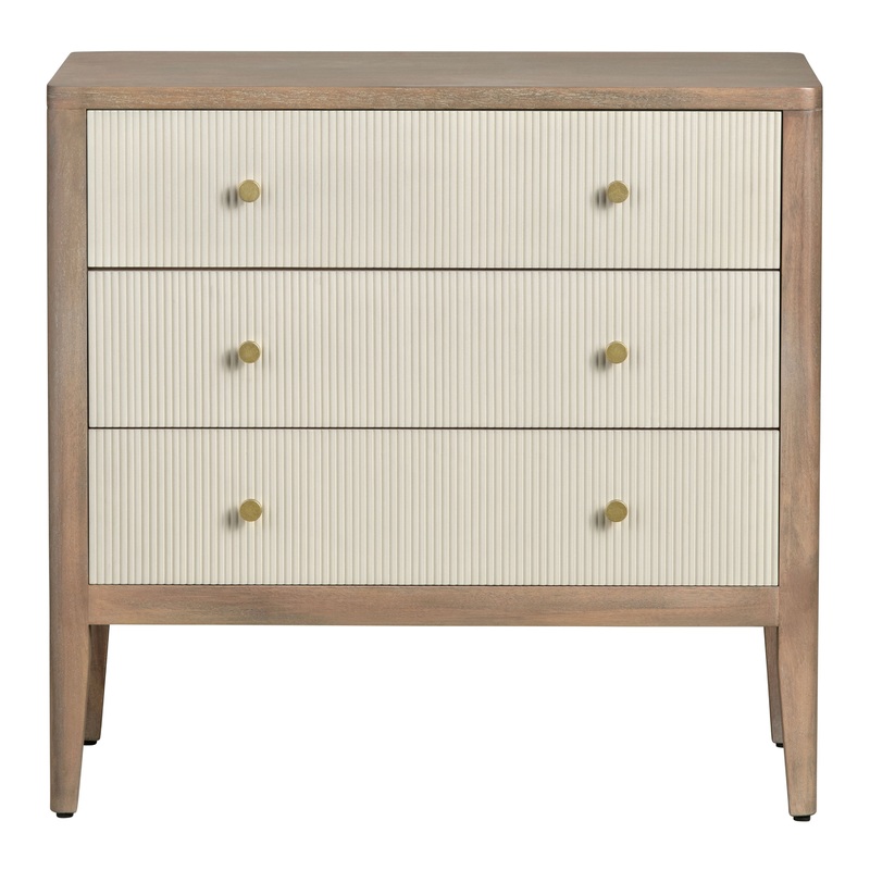 Wyatt Cream Wood Two Tone Fluted Dresser