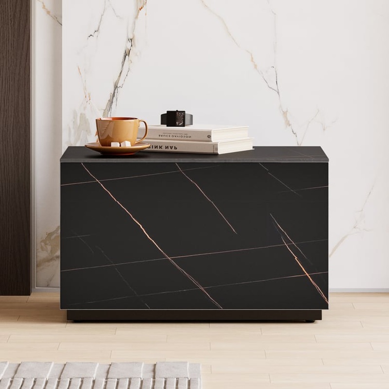 23″ Sintered Stone Floor Nightstand with Drawer Set of 2