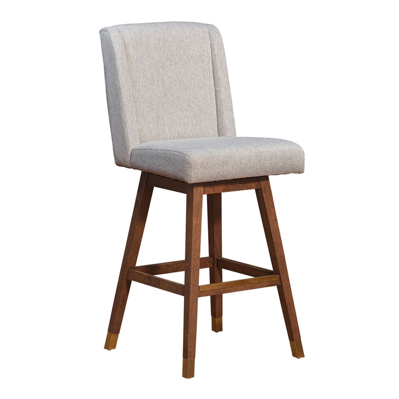 Albion Taupe Upholstered Swivel Barstool