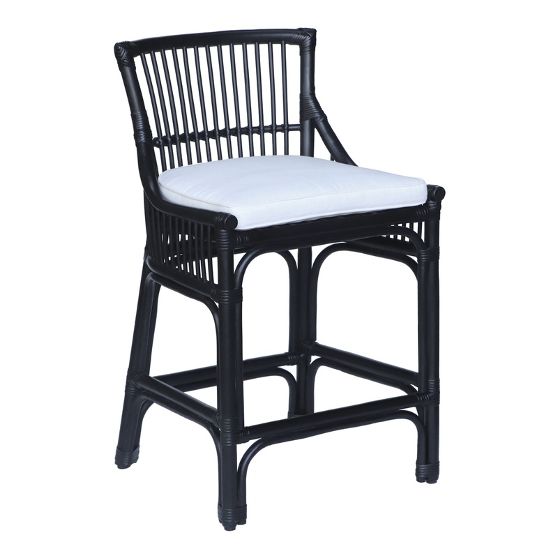 Suncrest Handwoven Rattan Counter Stool with Cushion