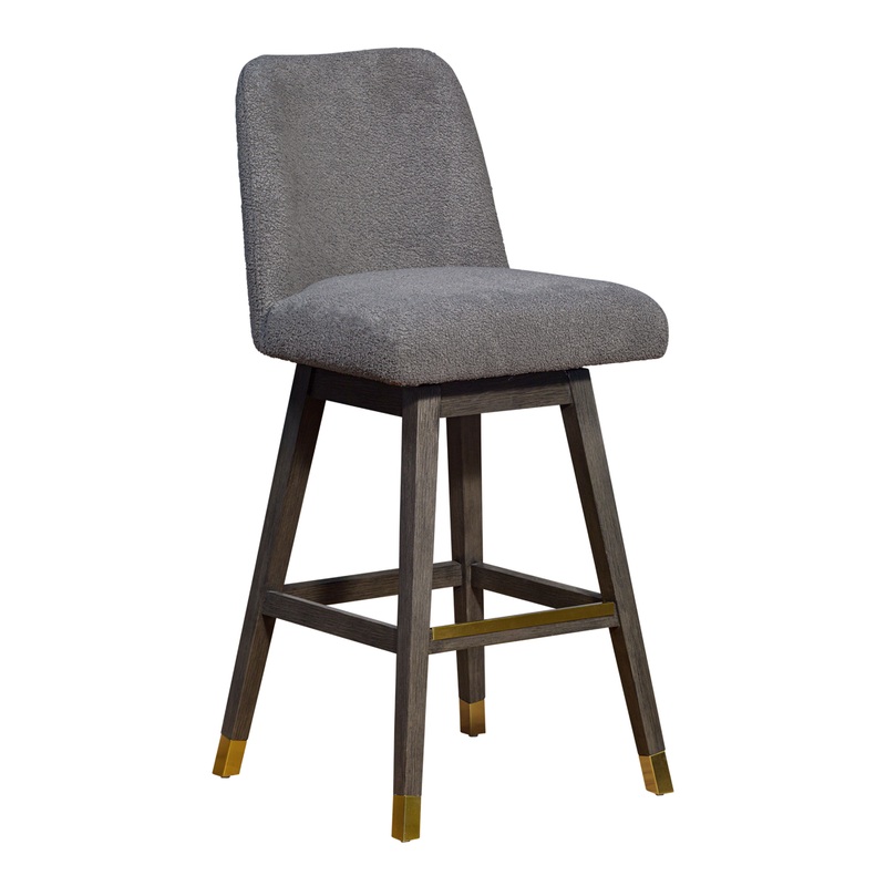 Worgan Boucle Upholstered Swivel Barstool