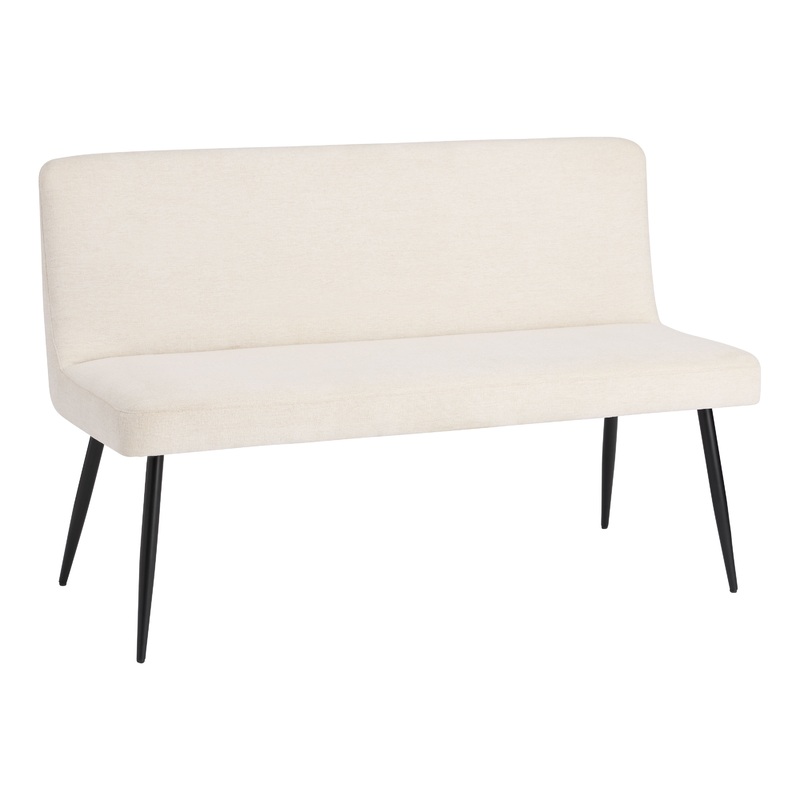 Selma Ivory High Back Upholstered Banquette Dining Bench