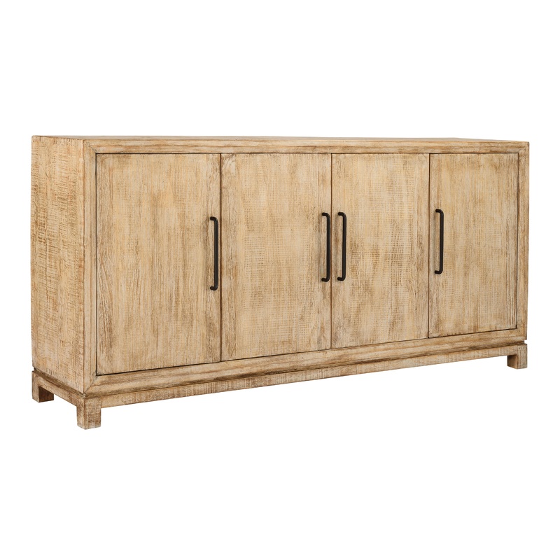 Tariq Aged White Reclaimed Pine Storage Cabinet
