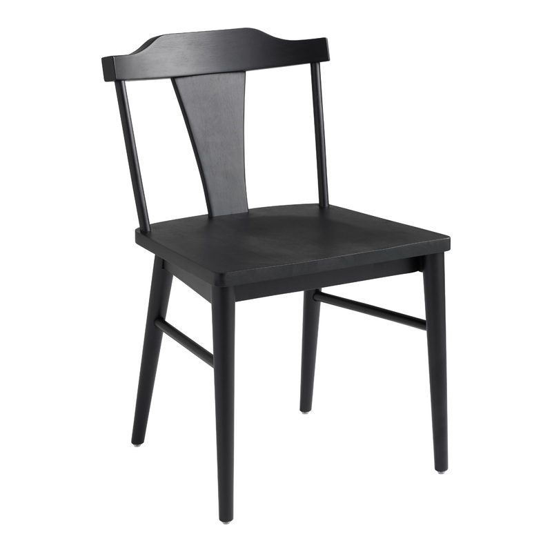 Tobi Black Wood Cutout Splat Back Dining Chair Set of 2