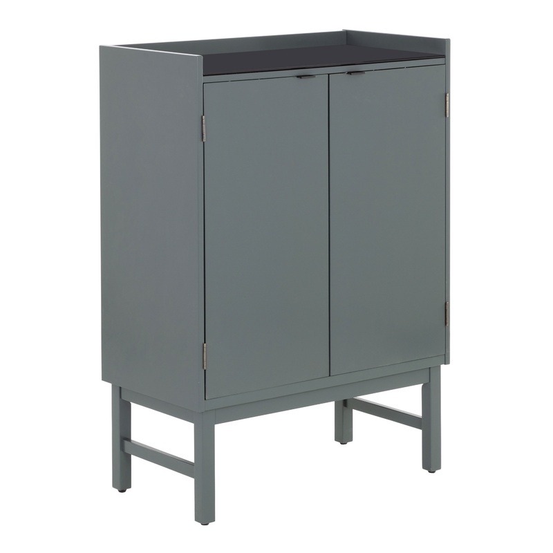 Vintners Glass Top Mid Century Bar Cabinet