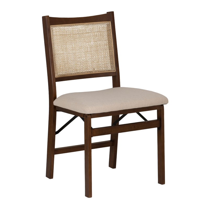 Warren Wood and Rattan Cane Folding Dining Chair