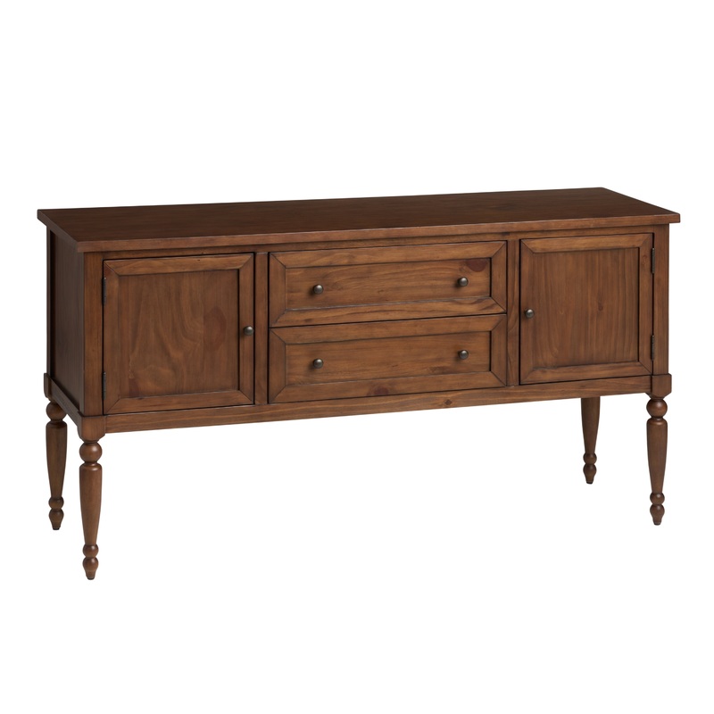 Woodbury Caramel Walnut Farmhouse Sideboard with Drawers