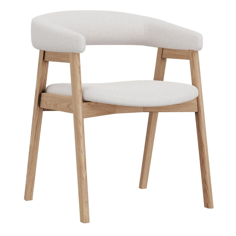 Solebay Curved Back Upholstered Dining Chair 2 Piece Set