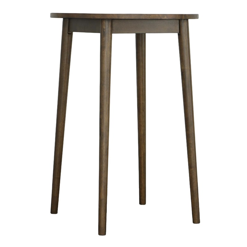 Una Round Brown Wood Pub Dining Table
