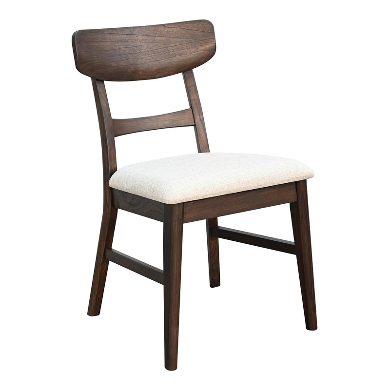 Val Wood Mid Century Upholstered Dining Chair 2 Piece Set