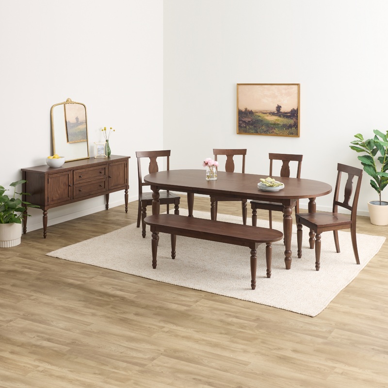 Woodbury Farmhouse 7 Piece Extension Dining Set with Sideboard