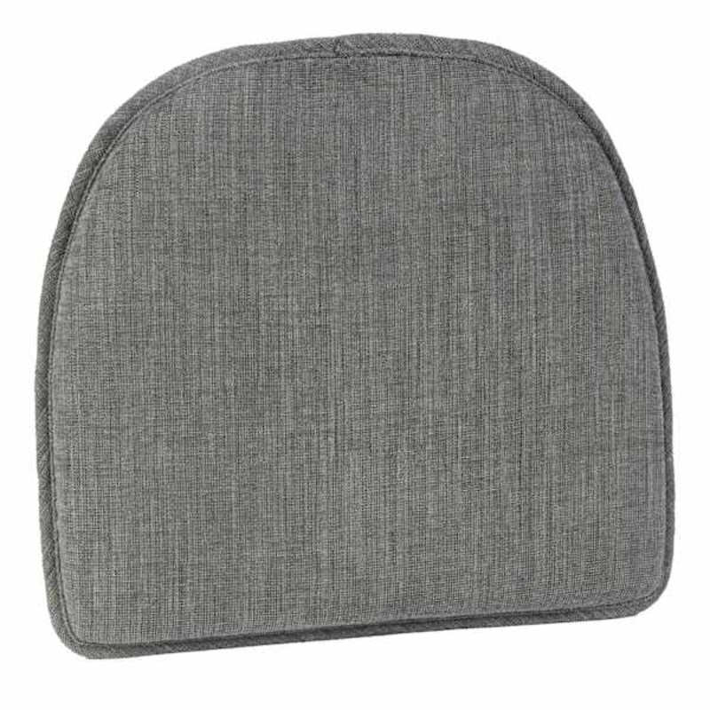 Salinger Grey Gripper Dining Chair Cushion with Non Skid Material
