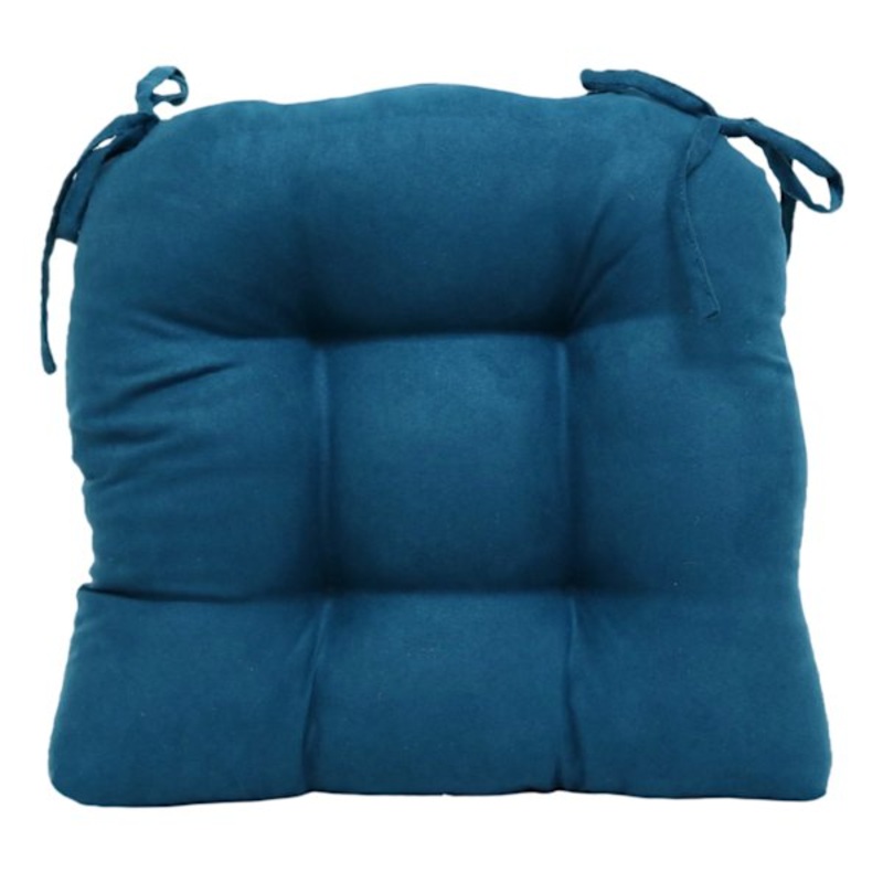 Teal Faux Suede Dining Chair Cushion, 14×15