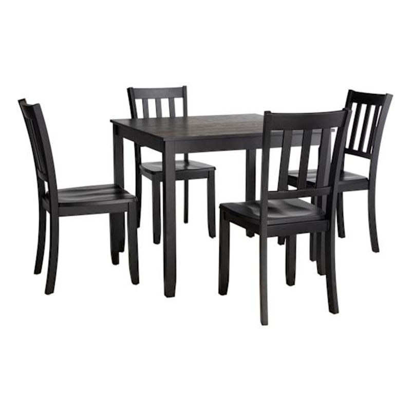 Uptown 5-Piece Wooden Dining Set, Black