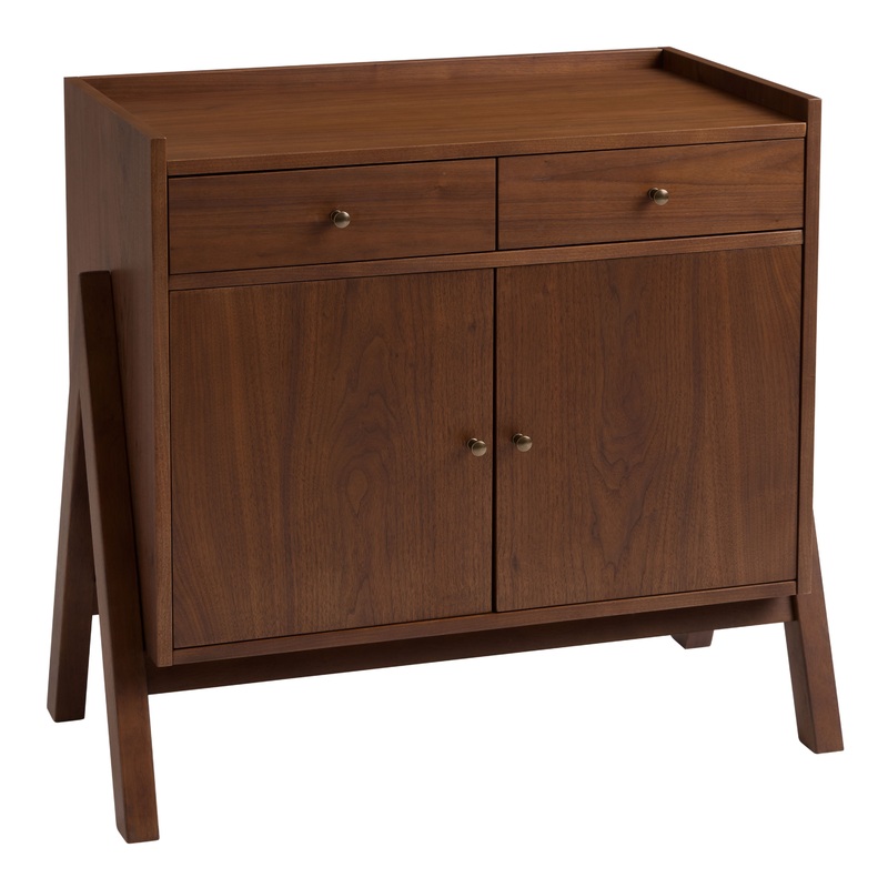 Wyatt Walnut A Frame Mid Century Entryway Storage Cabinet
