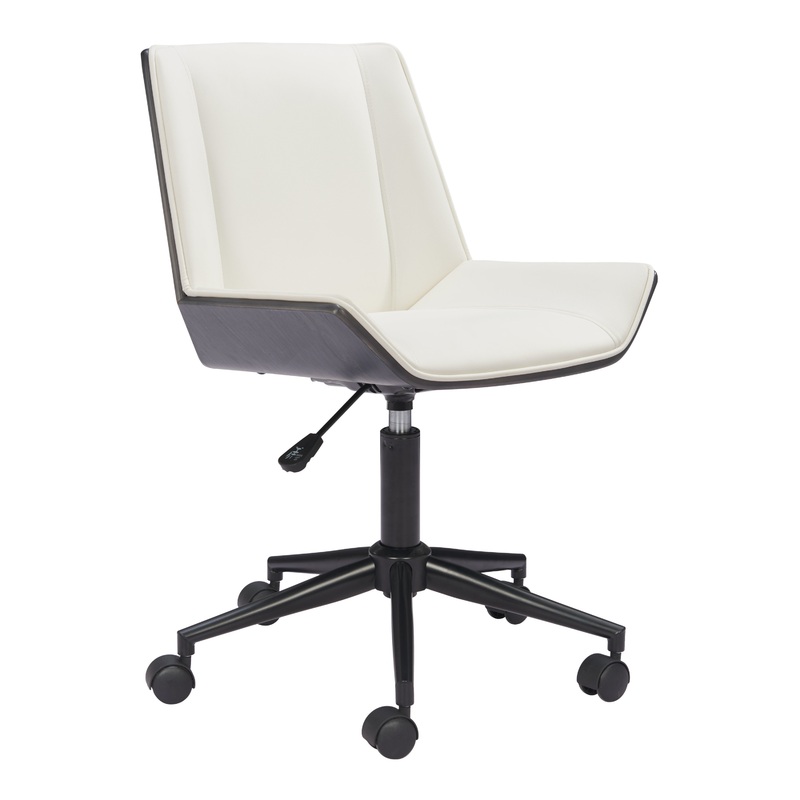 Alaric Faux Leather and Wood Angular Office Chair