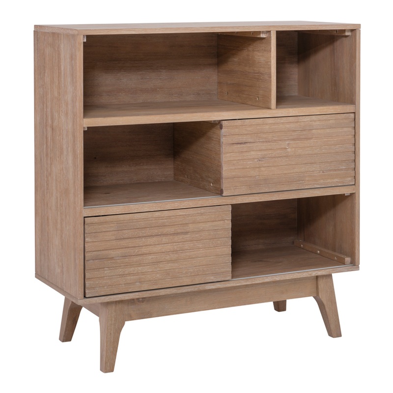 Saskia Low Wood Mid Century Bookshelf