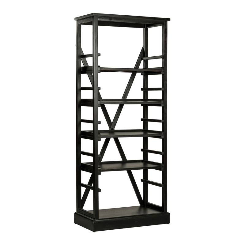 Wood Campaign X Back Bookshelf