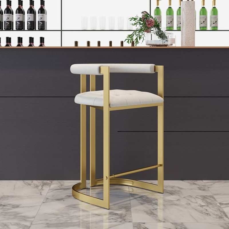 Affordable Luxury Modern Leath-Aire Counter Stools with Upholstery White