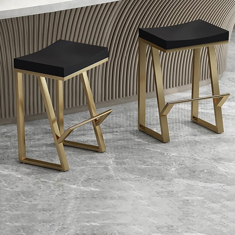Affordable Luxury Modern Wood Counter Stools with Upholstery Black