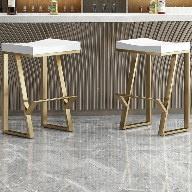Affordable Luxury Modern Wood Counter Stools with Upholstery White