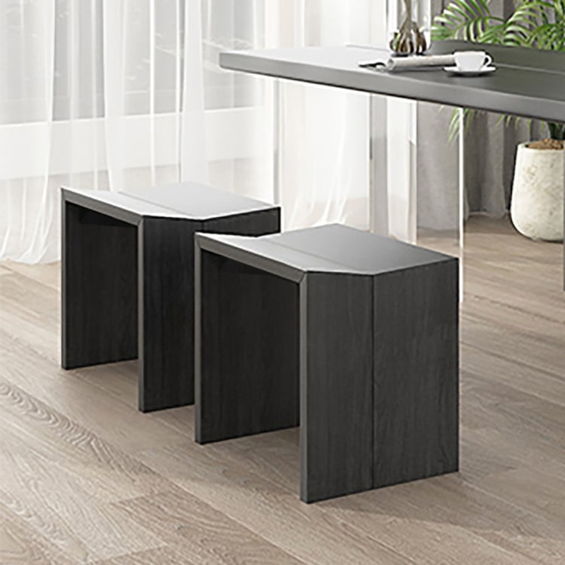 Set of 2 Farmhouse Modern Wood Dining Chairs Black