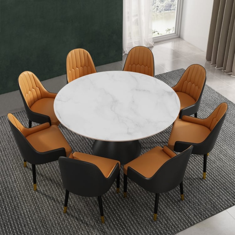 47.2″ Modern Round SinteredStone Dining Table Seats 4-6 People