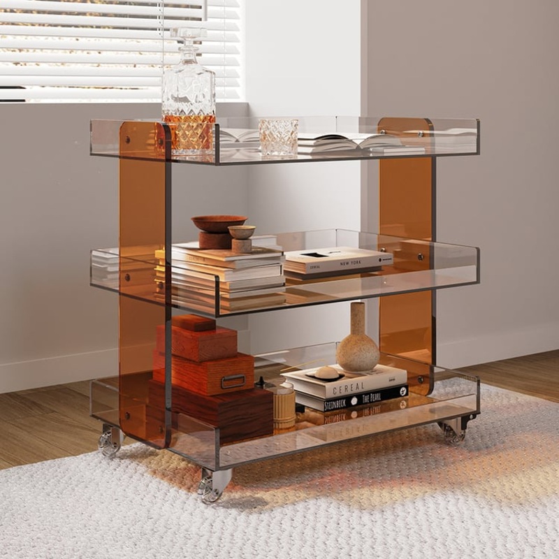 23.6″ Modern 3-Tier Acrylic Bar Cart