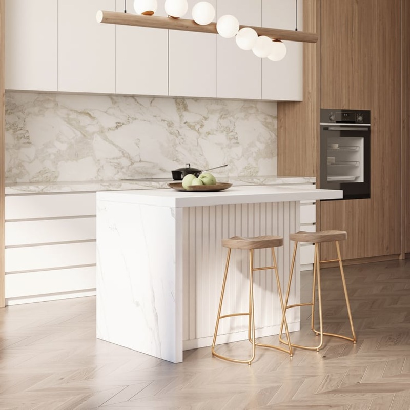 50″ Modern Style Laminate Kitchen Islands with Ample Storage Space White