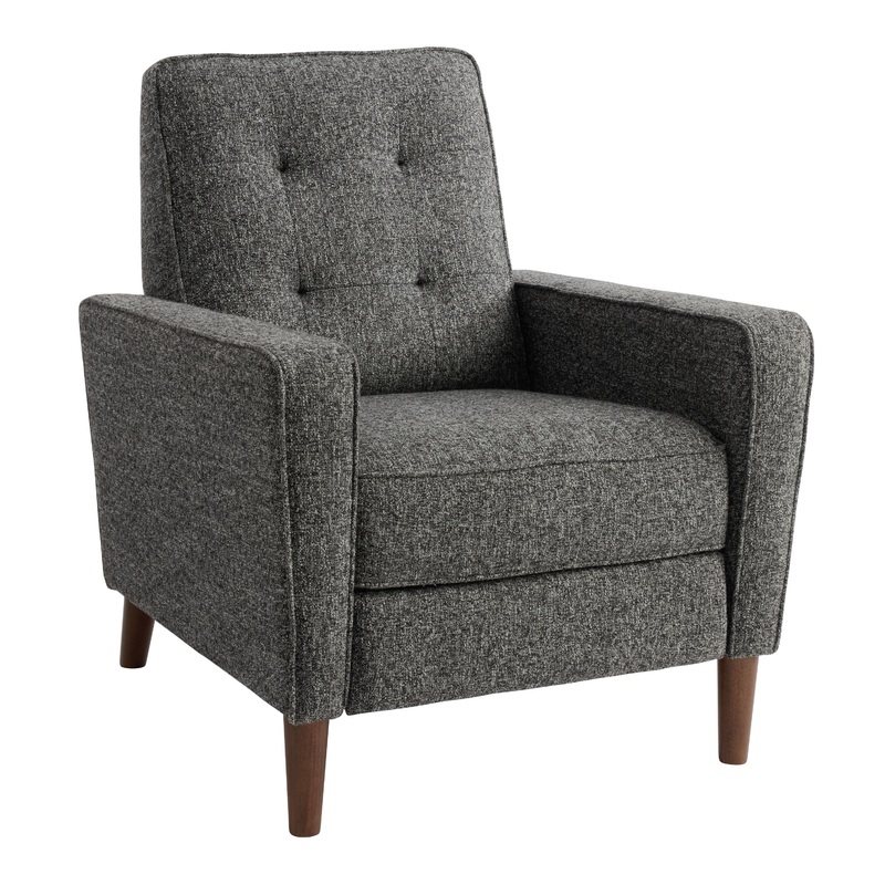 Alexander Black and Gray Tweed Tufted Push Back Recliner – DO NOT REACTIVATE