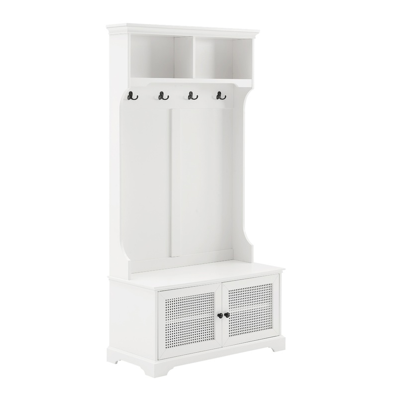 Winsland White Wood Hall Tree Bench