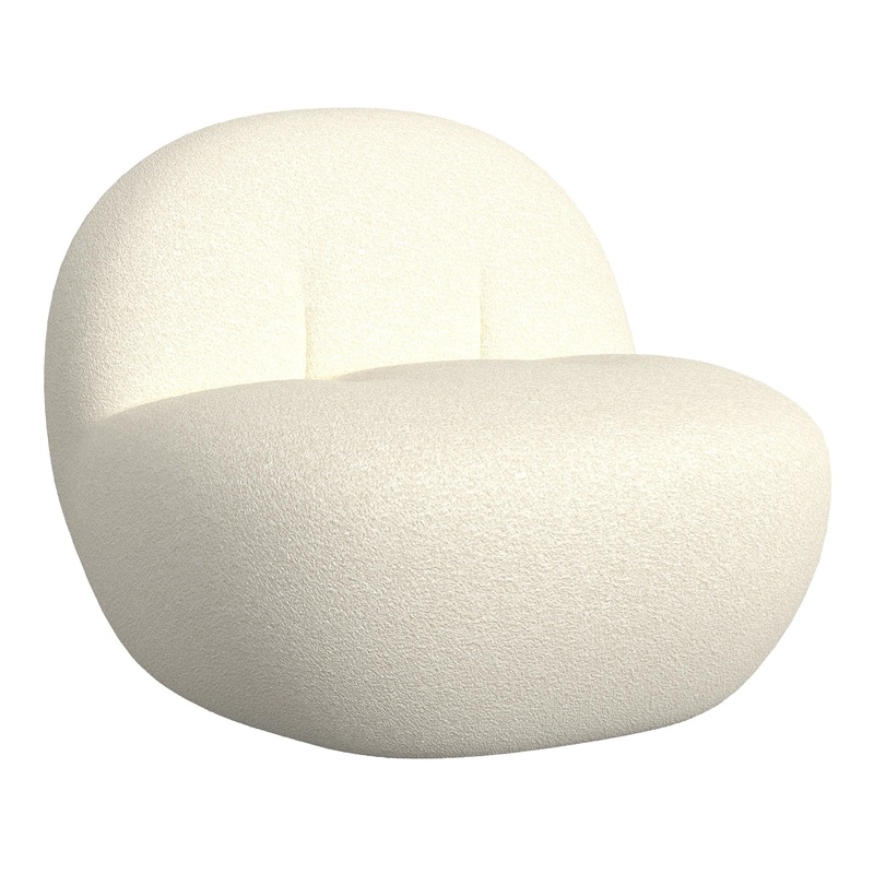 Agnes White Faux Sherpa Curved Upholstered Swivel Chair