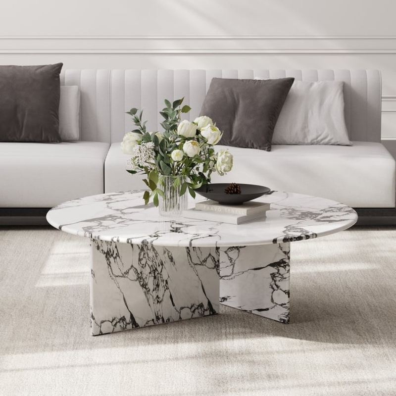 39″ Round Marble Coffee Table