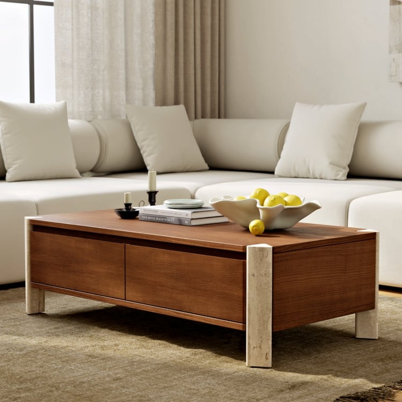 47″  Acacia Coffee Table with Storage