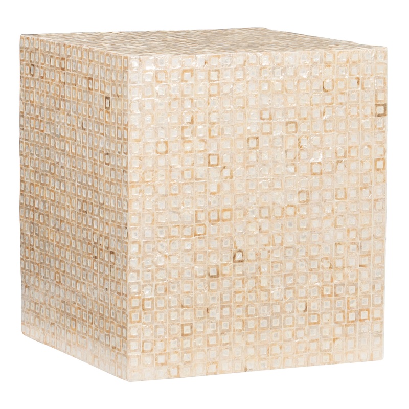 Square Gold Capiz Side Table