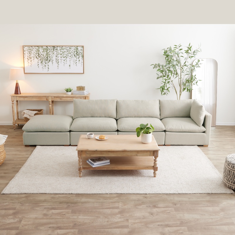 Weston Pillow Top 4 Piece Long Modular Sectional Sofa