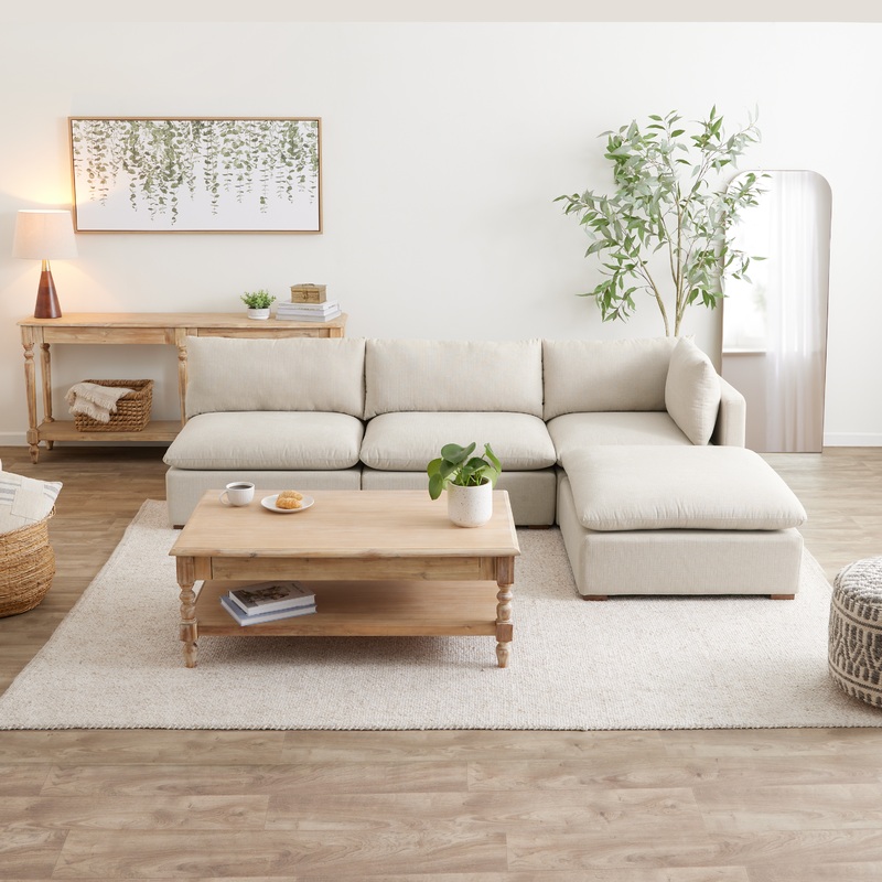 Weston Pillow Top 4 Piece Open Modular Sectional Sofa