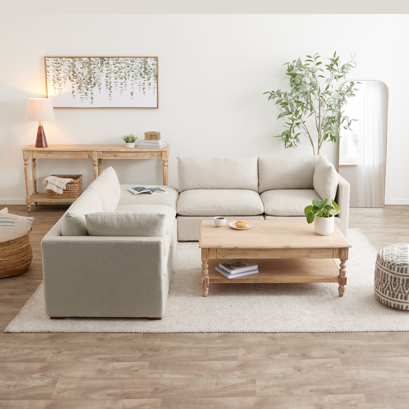 Weston Pillow Top 5 Piece Corner Modular Sectional Sofa