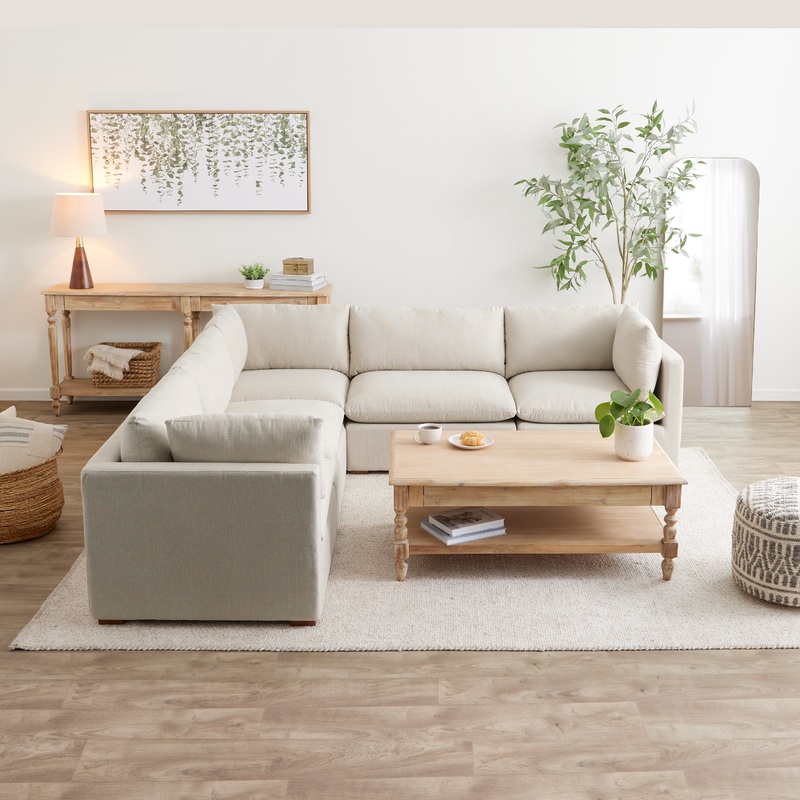 Weston Pillow Top 5 Piece Square Modular Sectional Sofa