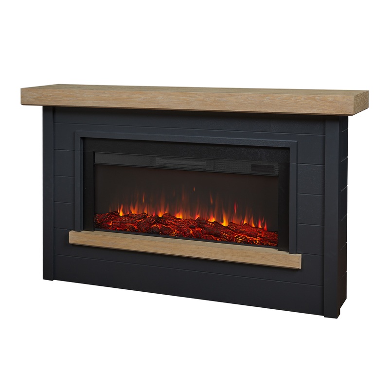 Whitall Wood Shiplap Electric Fireplace Mantel