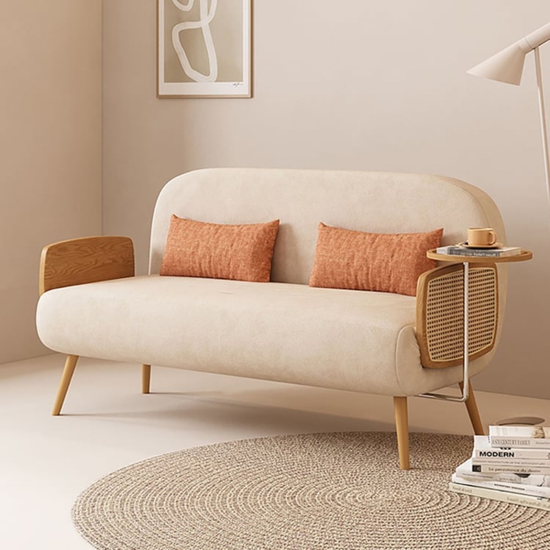 60″ Linen Sleeper Sofa with Tray 2-Seater